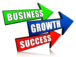 business, growth and success in arrows
