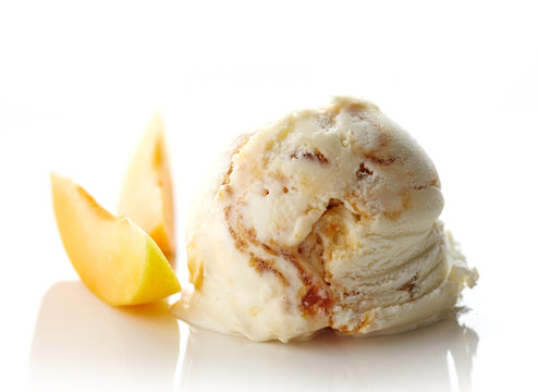 scoop of ice cream on white background