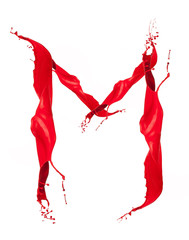 Red Liquid alphabet letter M