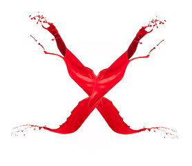 Red Liquid alphabet letter X