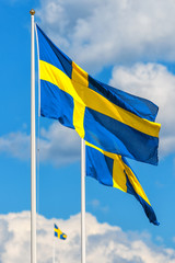 Three Swedish flags
