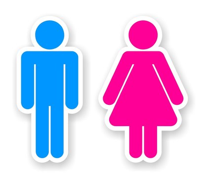 stickers of toilet symbols