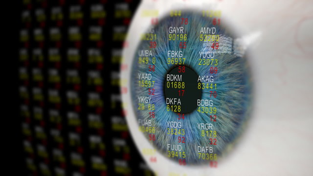 Eye Looking at Financial Data.
