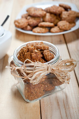 Pot full of healthy muesli cookies