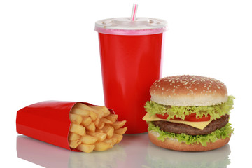 Cheeseburger Menü isoliert