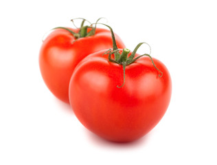 Pair of ripe red tomatoes