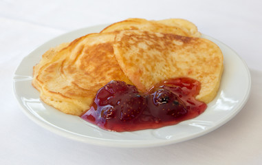 muffin with strawberry jam