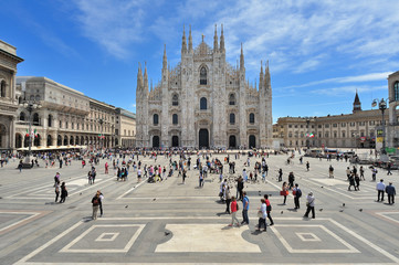 Milano Piazza del Duomo - obrazy, fototapety, plakaty