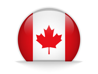 Fototapeta premium Canada Flag Glossy Button