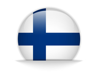 Fototapeta premium Finland Flag Glossy Button