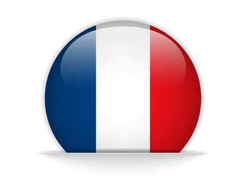 France Flag Glossy Button
