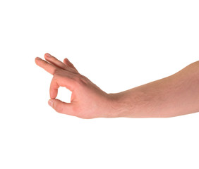 Okay hand gesture isolated