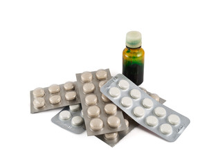 Pile of blister bubble pack and vial