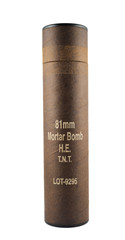 Mortar bomb tube container isolated