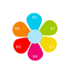 Diseño abstracto de menús en círculo con iconos de colores