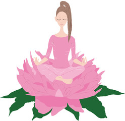 女性　瞑想　ヨガ　
