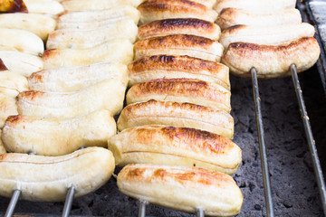 Delicious grilled banana snack.