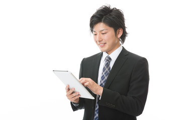 ビジネスマン　タブレット