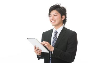 ビジネスマン　タブレット