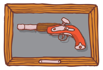 Antique pistol displayed