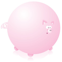 Huge round pink pig
