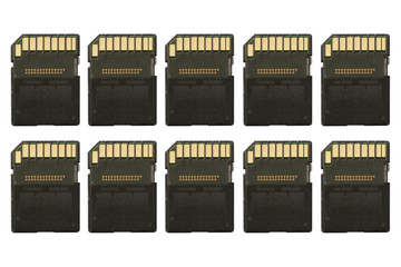 Row of sd memory cards