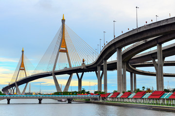 Bhumibol bridge in Thailand, also known as the industrial ring