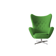Luxurious armchair in white room