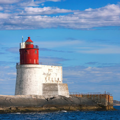 Norwegian Lighthouse with Red Tower