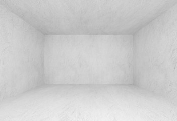 White interior of empty room with concrete walls