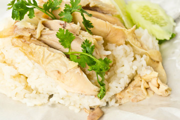 Rice steamed with chicken soup