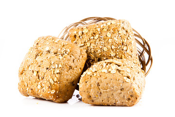 bun bread isolated on white background