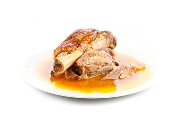  knuckle of pork isolated on white
