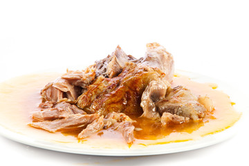  knuckle of pork isolated on white