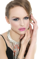 Fashion photo ,young woman with evening make-up