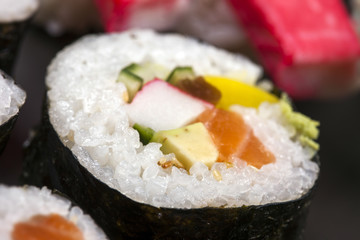 Sushi rolls closeup