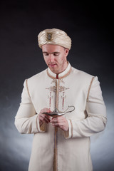 man in oriental costume