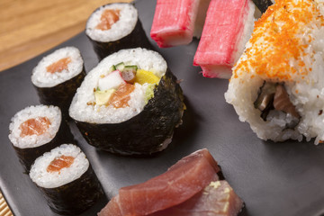 Sushi rolls closeup