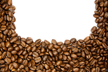 beans of coffee isolated on white background