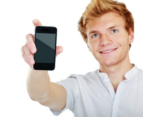 Handsome businessman calling on mobile