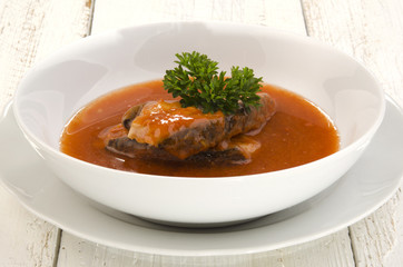carp soup with parsley