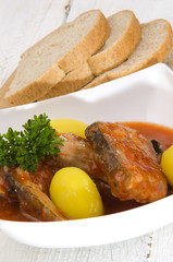 fish soup with boiled potato
