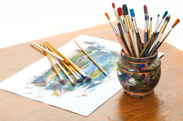 Obraz premium Paints and brushes