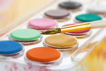 Paints and brushes
