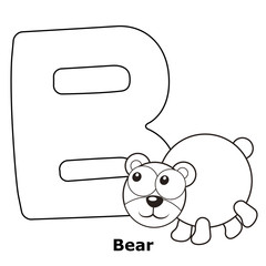 Coloring Alphabet for Kids, B