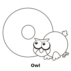 Coloring Alphabet for Kids, O