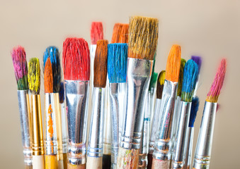 Fototapeta premium Paints and brushes