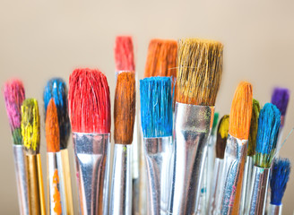 Paints and brushes