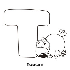 Coloring Alphabet for Kids, T