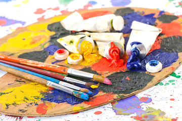 Obraz premium Paints and brushes